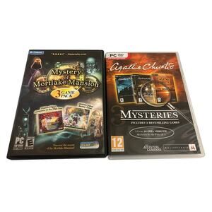 Mystery of Mortlake Mansion, Agatha Chrisitie PC GAMES Puzzles VTG Cosmi LOT (2)
